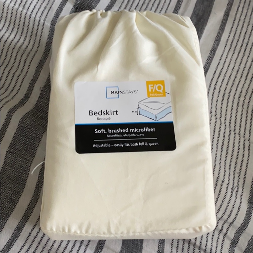 A brand new Mainstays bedskirt.